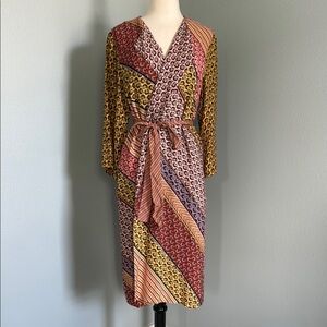 CAbi Poet Geometric Wrap Dress/Duster with matching Tank Top